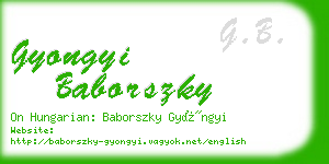 gyongyi baborszky business card